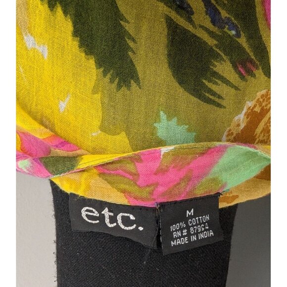 Vintage y2k Etc. 100% Cotton Floral Sleeveless Tunic Top - M - Picture 4 of 5